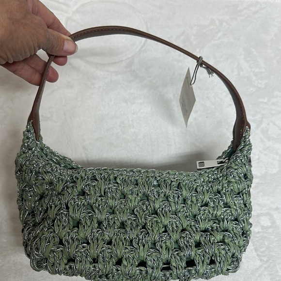 a new day Handbags - A New Day Green and Brown Mini Bag with Textured Design